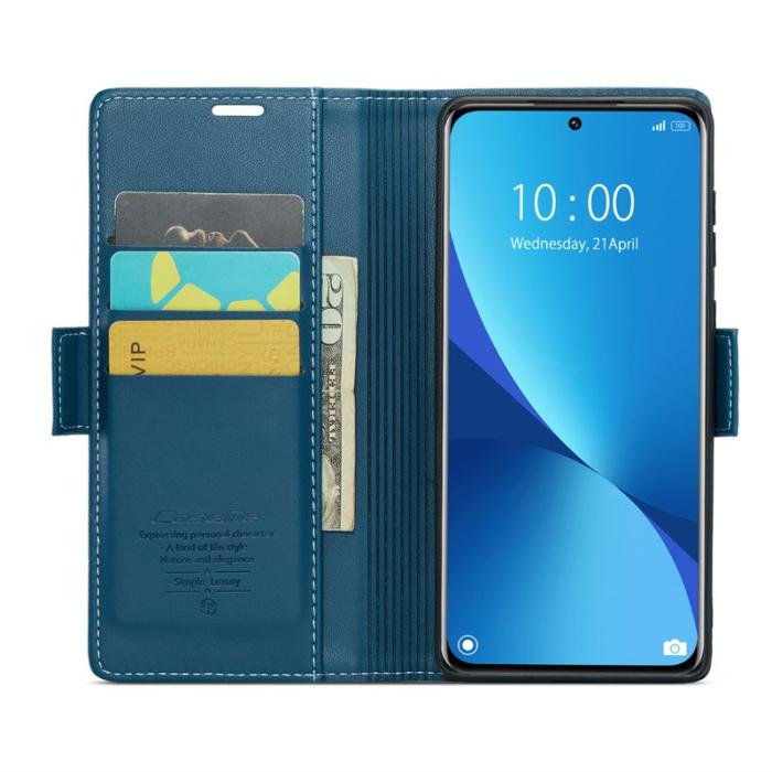 Caseme - CASEME 023 Läderfodral för Xiaomi 12 5G - Blå