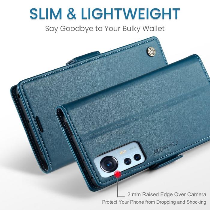 Caseme - CASEME 023 Läderfodral för Xiaomi 12 5G - Blå