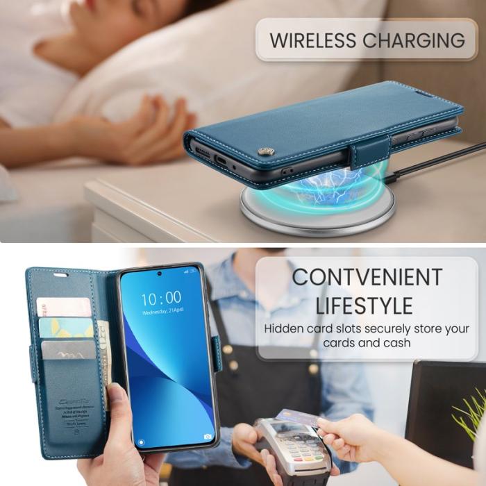 Caseme - CASEME 023 Läderfodral för Xiaomi 12 5G - Blå