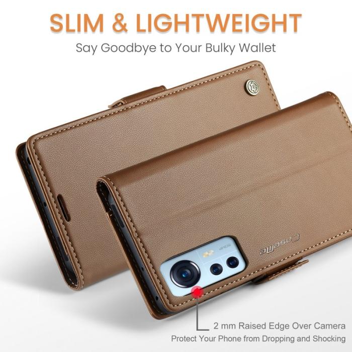 Caseme - CASEME 023 Läderfodral för Xiaomi 12 5G - Brun
