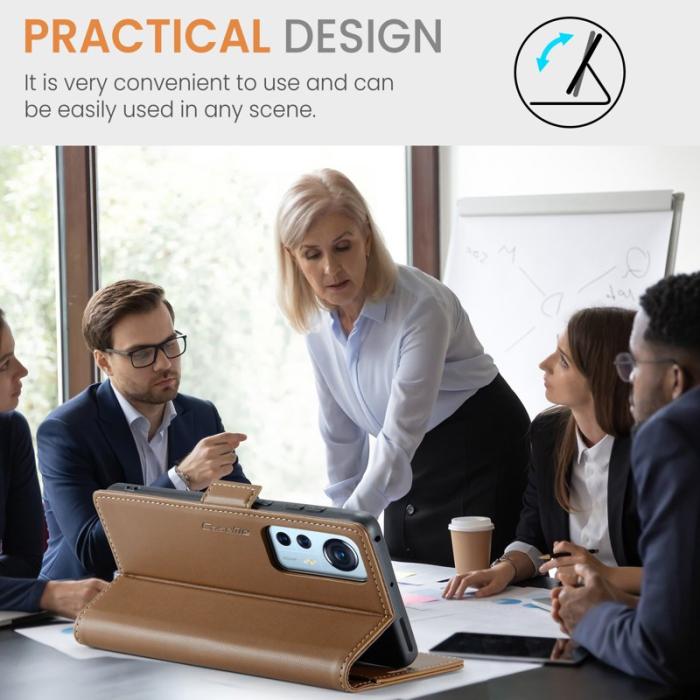 Caseme - CASEME 023 Läderfodral för Xiaomi 12 5G - Brun