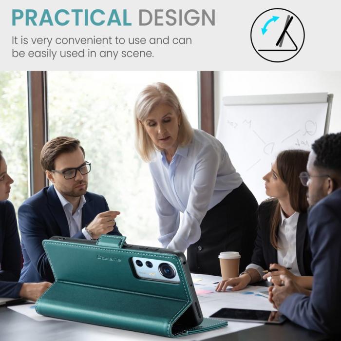 Caseme - CASEME 023 Läderfodral för Xiaomi 12 5G - Grön