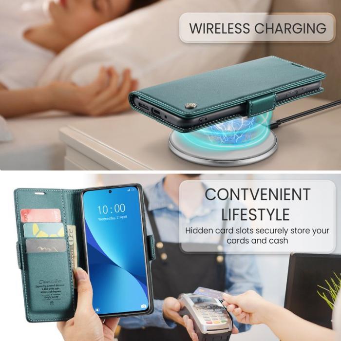 Caseme - CASEME 023 Läderfodral för Xiaomi 12 5G - Grön