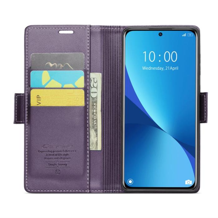 Caseme - CASEME 023 Läderfodral för Xiaomi 12 5G - Lila