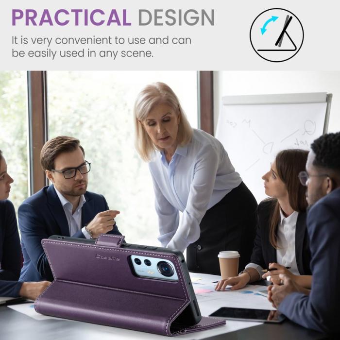 Caseme - CASEME 023 Läderfodral för Xiaomi 12 5G - Lila