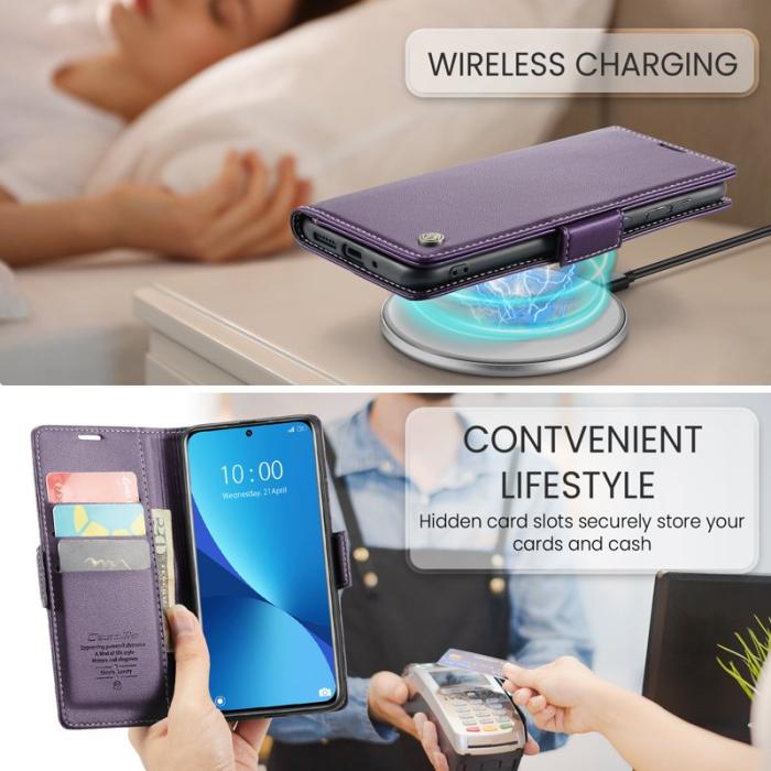 Caseme - CASEME 023 Läderfodral för Xiaomi 12 5G - Lila