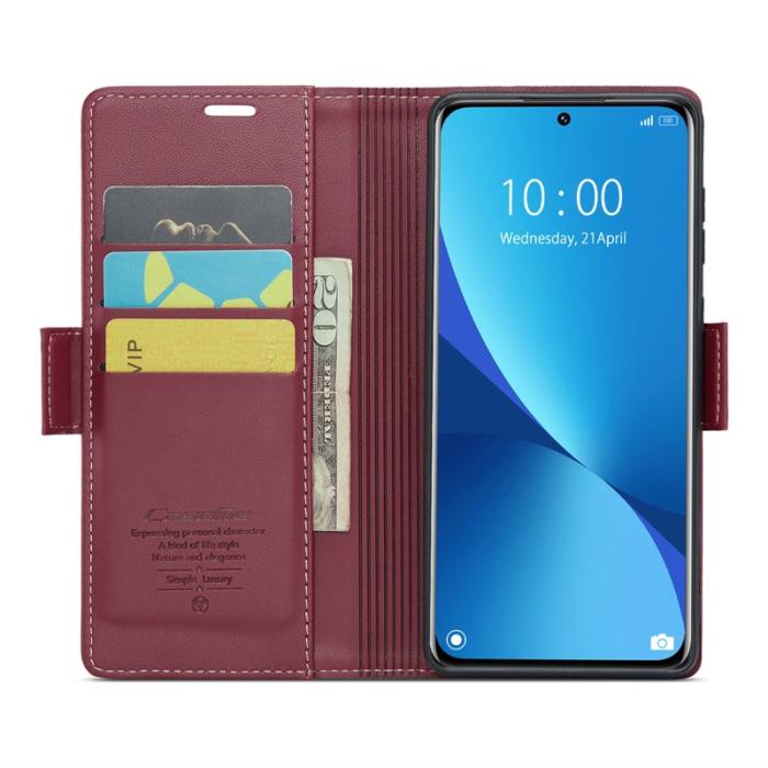 Caseme - CASEME 023 Läderfodral för Xiaomi 12 5G - Röd