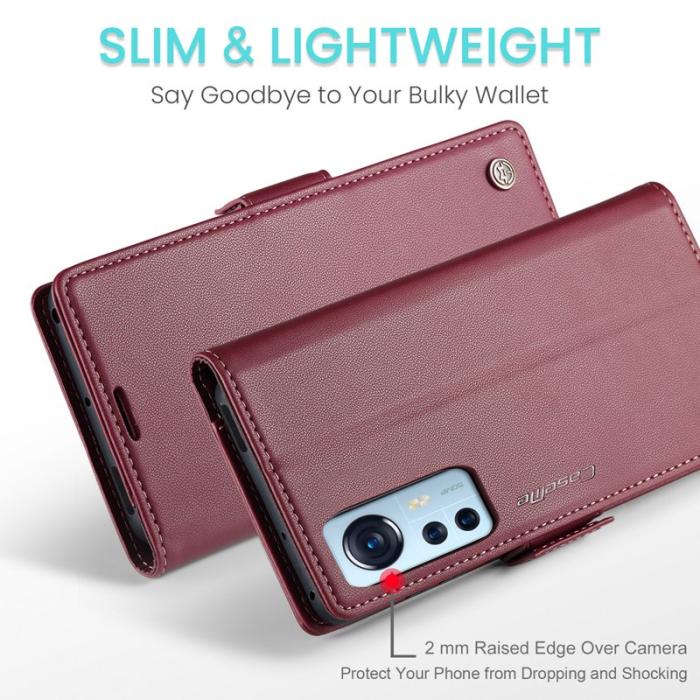 Caseme - CASEME 023 Läderfodral för Xiaomi 12 5G - Röd