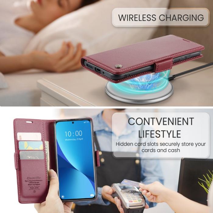 Caseme - CASEME 023 Läderfodral för Xiaomi 12 5G - Röd
