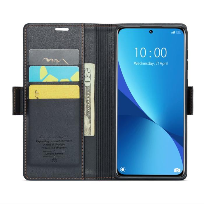 Caseme - CASEME 023 Läderfodral för Xiaomi 12 5G - Svart