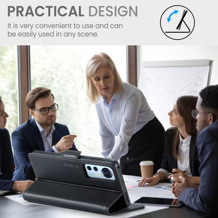 Caseme - CASEME 023 Läderfodral för Xiaomi 12 5G - Svart