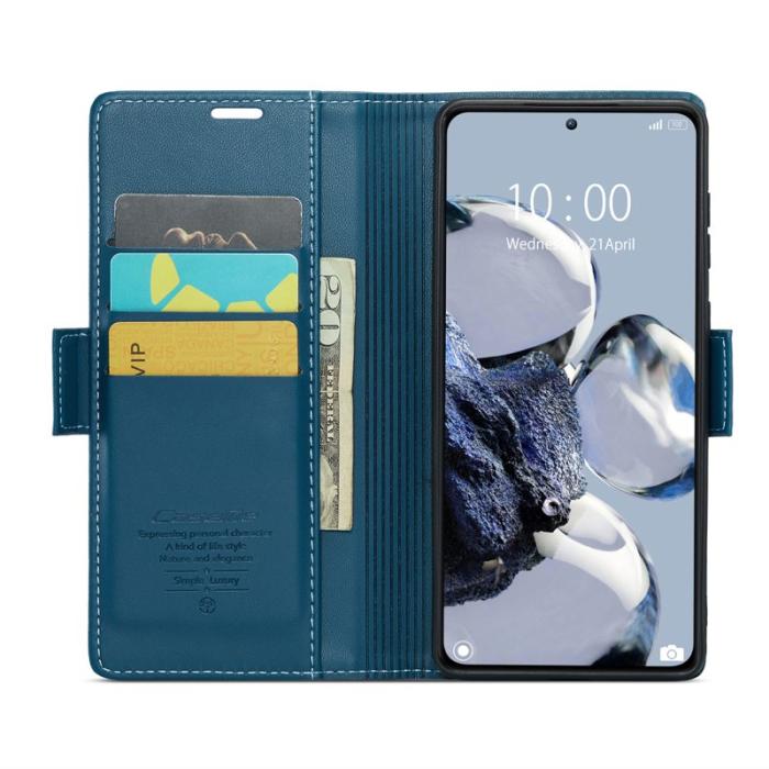 Caseme - CASEME 023 Läderfodral för Xiaomi 12T 5G - Blå