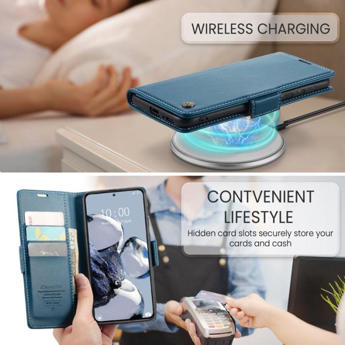 Caseme - CASEME 023 Läderfodral för Xiaomi 12T 5G - Blå