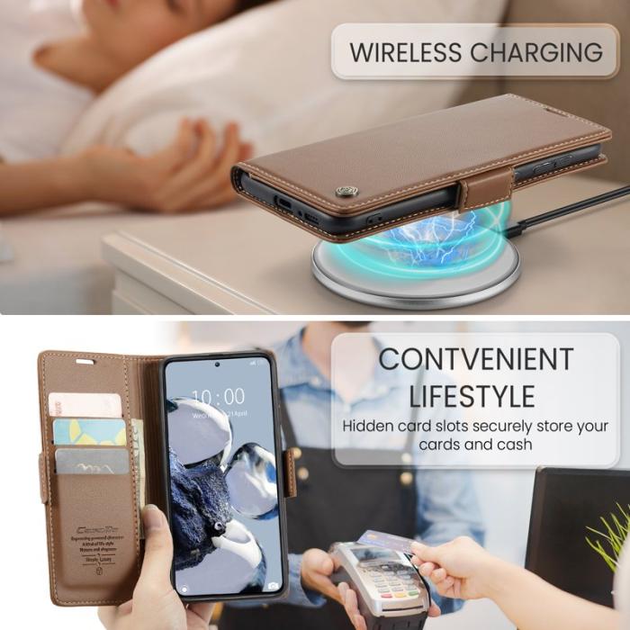 Caseme - CASEME 023 Läderfodral för Xiaomi 12T 5G - Brun