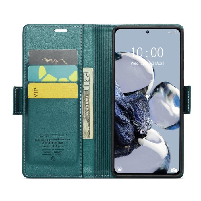 Caseme - CASEME 023 Läderfodral för Xiaomi 12T 5G - Grön