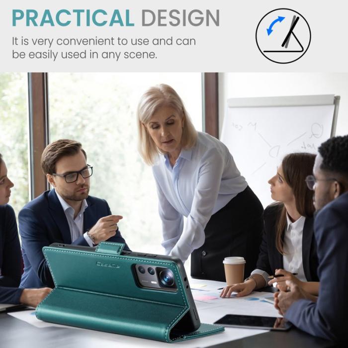 Caseme - CASEME 023 Läderfodral för Xiaomi 12T 5G - Grön