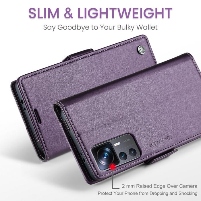 Caseme - CASEME 023 Läderfodral för Xiaomi 12T 5G - Lila