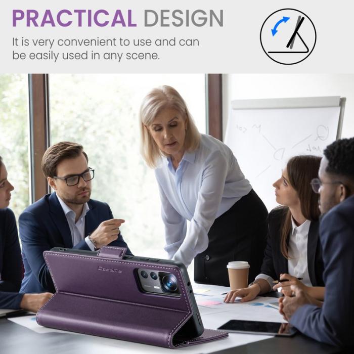 Caseme - CASEME 023 Läderfodral för Xiaomi 12T 5G - Lila