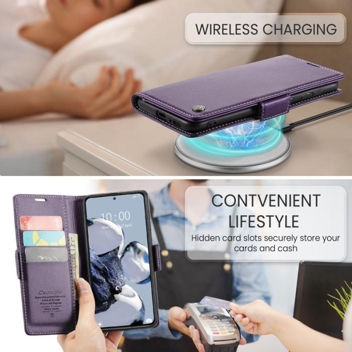 Caseme - CASEME 023 Läderfodral för Xiaomi 12T 5G - Lila