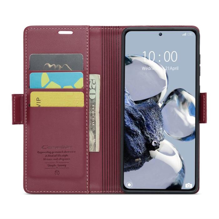 Caseme - CASEME 023 Läderfodral för Xiaomi 12T 5G - Röd
