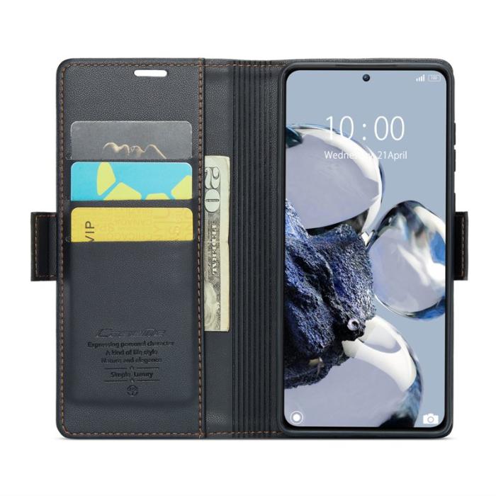 Caseme - CASEME 023 Läderfodral för Xiaomi 12T 5G - Svart