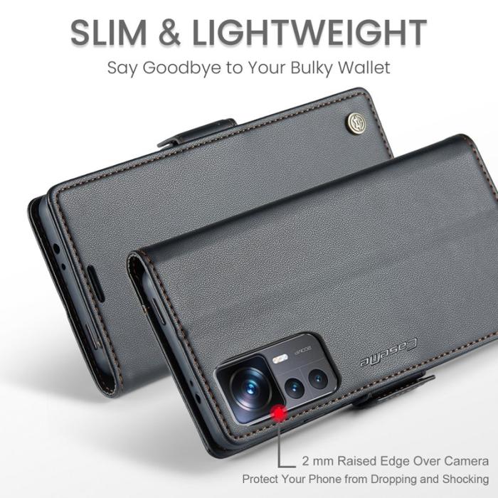 Caseme - CASEME 023 Läderfodral för Xiaomi 12T 5G - Svart