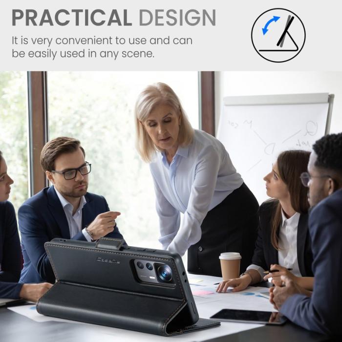 Caseme - CASEME 023 Läderfodral för Xiaomi 12T 5G - Svart