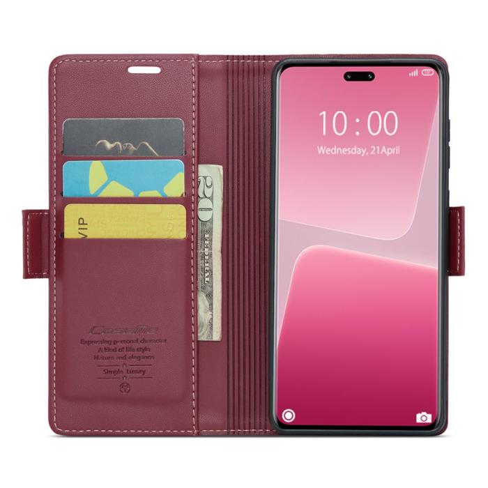 Caseme - CASEME Plånboksfodral Konstläder för Xiaomi 13 Lite / Civi 2 - Röd