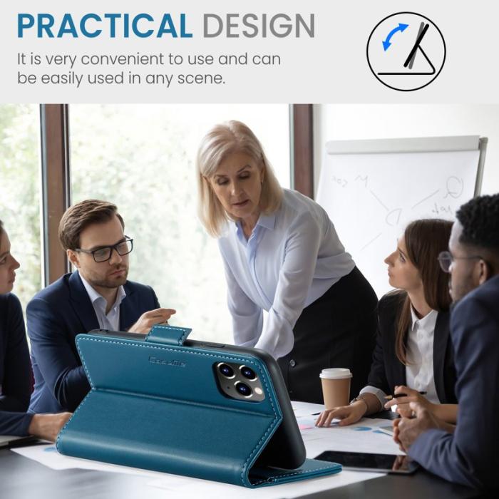 Caseme - CASEME 023 Läderfodral iPhone 11 Pro Max RFID Blå