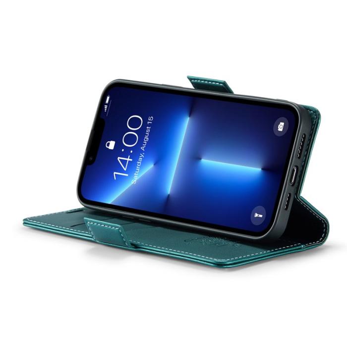 Caseme - CASEME 023 Läderfodral iPhone 13 Pro Max RFID Blockering Grön