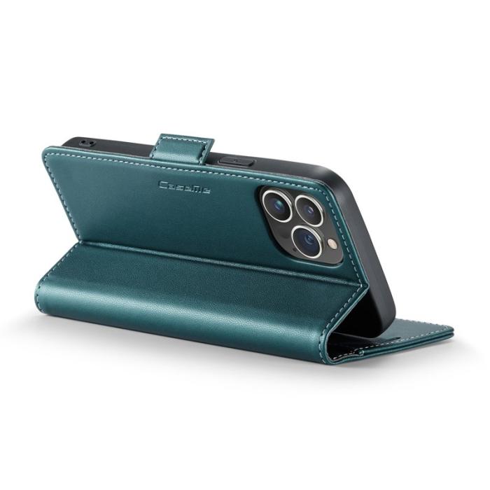 Caseme - CASEME 023 Läderfodral iPhone 13 Pro Max RFID Blockering Grön