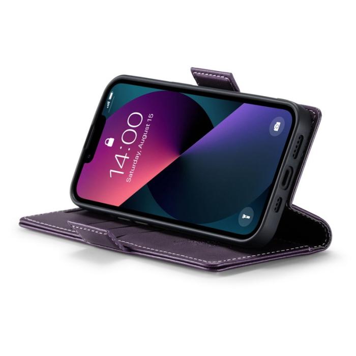 Caseme - CASEME 023 Läderfodral iPhone 13 RFID Blockering Lila