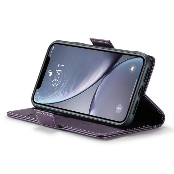 Caseme - CASEME 023 Läderfodral iPhone XR RFID Blockering Lila