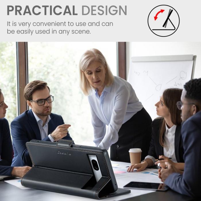 Caseme - CASEME Plånboksfodral Konstläder till Google Pixel 7a - Svart