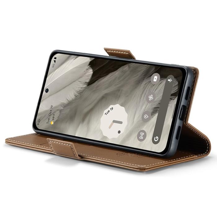 Caseme - CASEME Plånboksfodral Konstläder till Google Pixel 8 - Brun