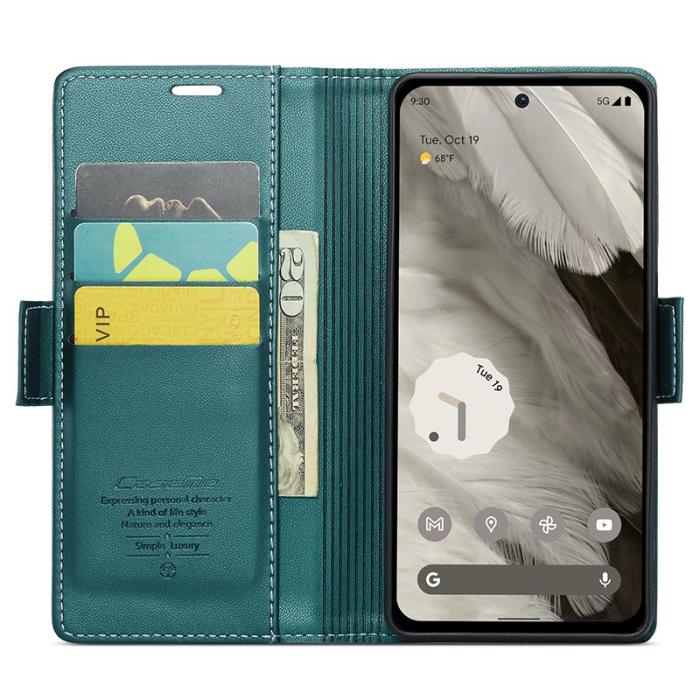 Caseme - CASEME Plånboksfodral Konstläder till Google Pixel 8 - Grön