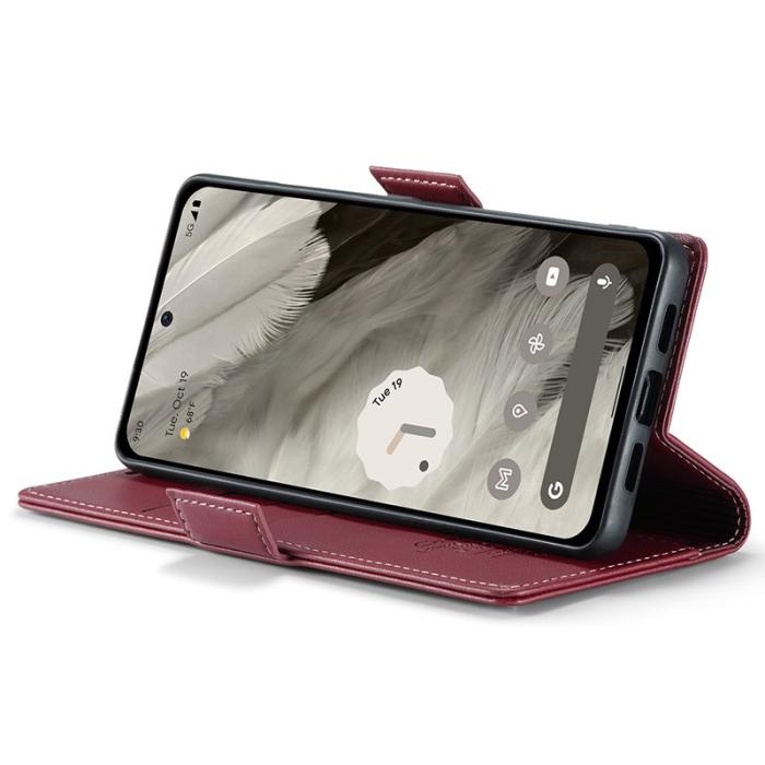 Caseme - CASEME Plånboksfodral Konstläder till Google Pixel 8 - Röd