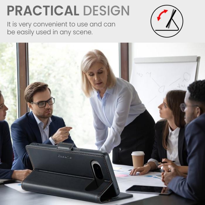 Caseme - CASEME Plånboksfodral Konstläder till Google Pixel 8 - Svart