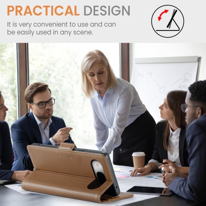 Caseme - CASEME 023 Läderfodral till Google Pixel 8a - Brun