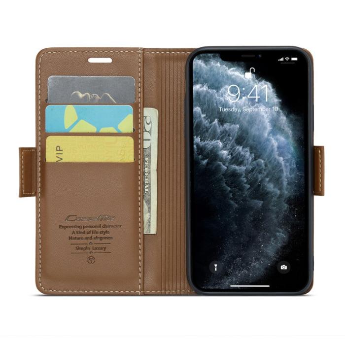 Caseme - CASEME 023 Läderfodral till iPhone 11 Pro Max - Brun