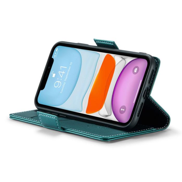 Caseme - CASEME 023 Läderfodral till iPhone 11 RFID Blockering Grön