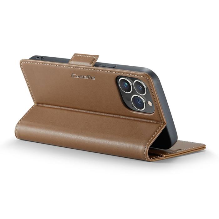 Caseme - CASEME 023 Läderfodral till iPhone 13 Pro - RFID, Brun