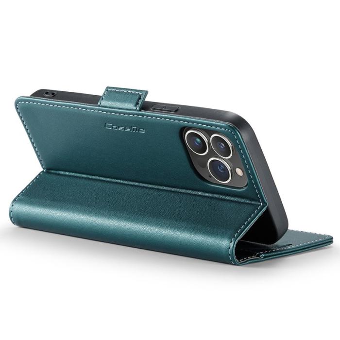 Caseme - CASEME 023 Läderfodral till iPhone 15 Pro - Grön, RFID-skydd