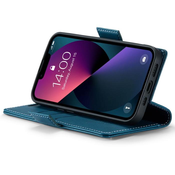 Caseme - CASEME 023 Läderfodral till iPhone 15 RFID Blockering Blå