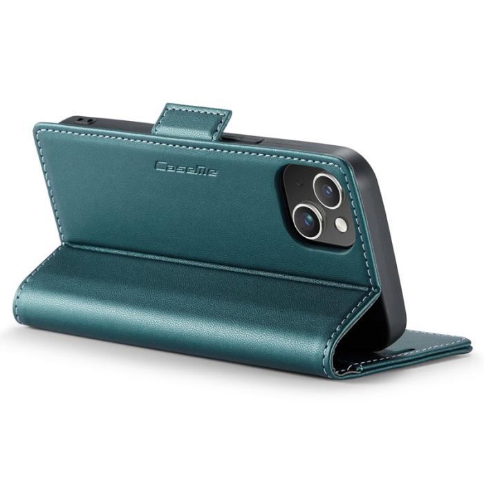 Caseme - CASEME 023 Läderfodral till iPhone 15 RFID Skydd - Grön