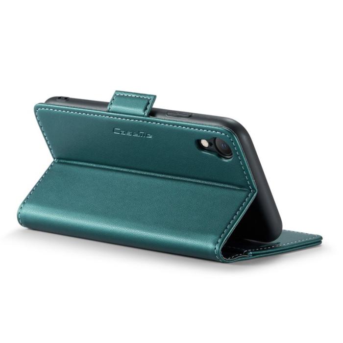 Caseme - CASEME 023 Läderfodral till iPhone XR RFID Blockering Grön