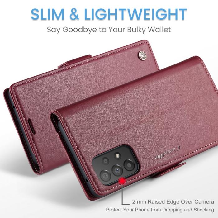 Caseme - CASEME 023 Läderfodral till Samsung Galaxy A33 5G - Röd