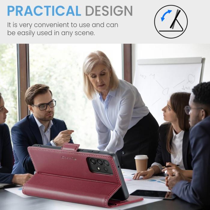 Caseme - CASEME 023 Läderfodral till Samsung Galaxy A33 5G - Röd