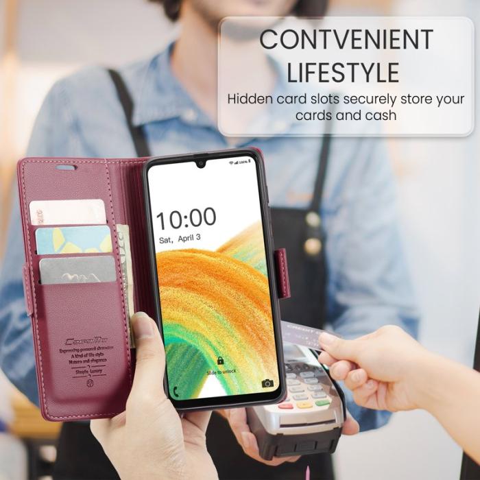 Caseme - CASEME 023 Läderfodral till Samsung Galaxy A33 5G - Röd