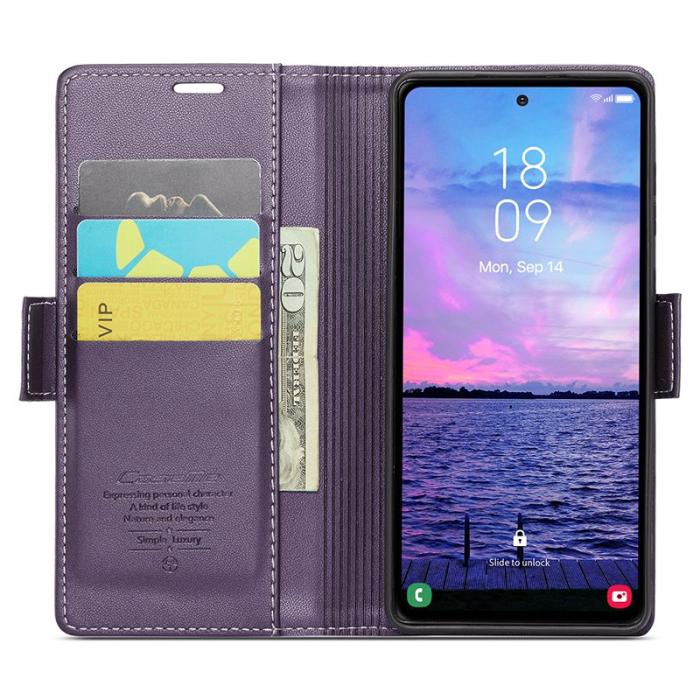 Caseme - CASEME 023 Läderfodral till Samsung Galaxy S23 FE - Lila